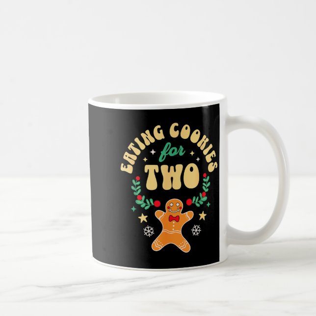 Eating Christmas Cookies For Two - Pregnancy Revea Kaffeetasse (Rechts)