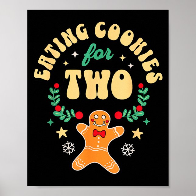 Eating Christmas Cookies For Two - Pregnancy Revea Poster (Vorne)