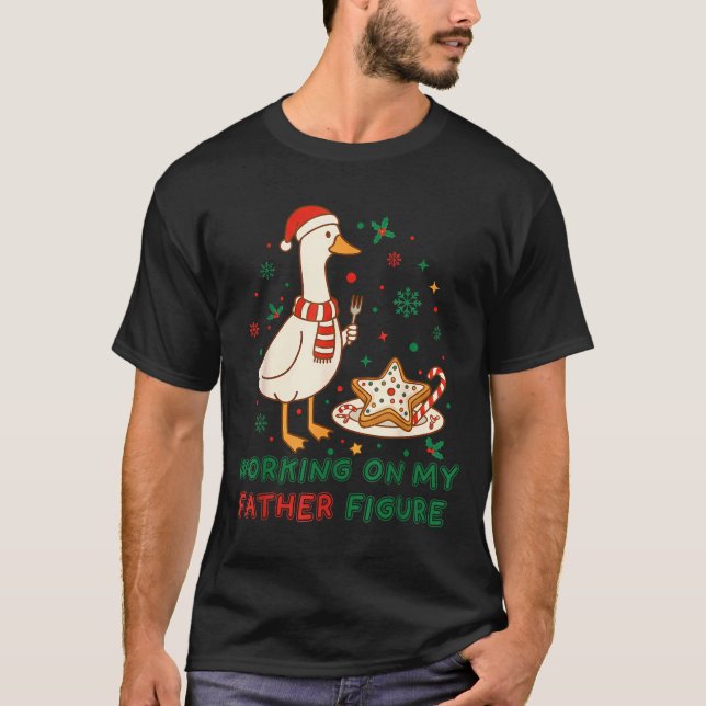 Eating Cookies For Two Working On My Dad-bod Santa T-Shirt (Vorderseite)