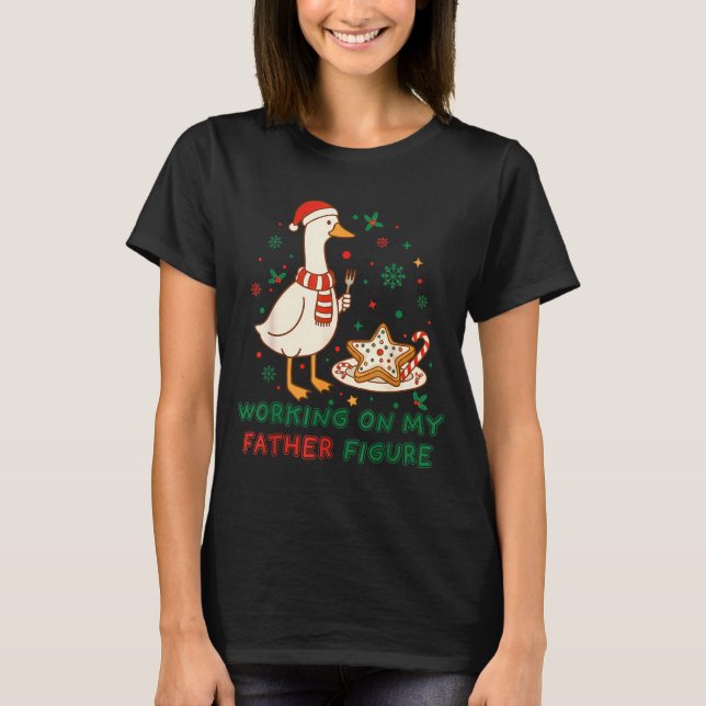 Eating Cookies For Two Working On My Dad-bod Santa T-Shirt (Vorderseite)