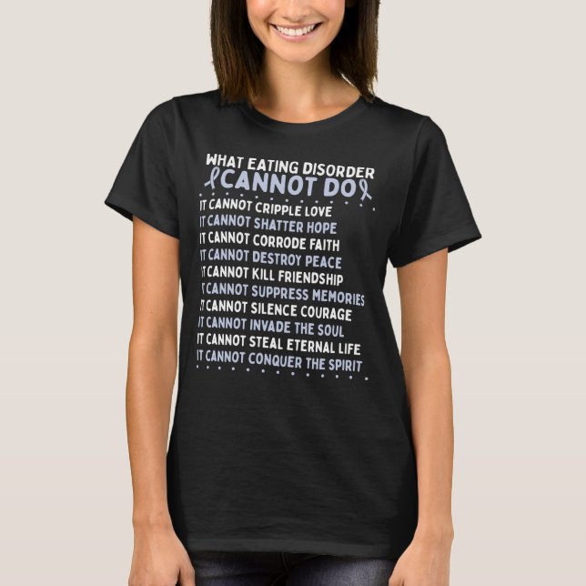 Eating Disorder Awareness Fighter Warrior Ribbon T-Shirt (Vorderseite)