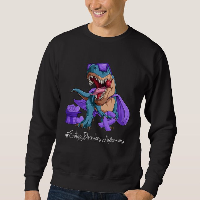 Eating Disorders Awareness Month Purple Ribbon Tre Sweatshirt (Vorderseite)