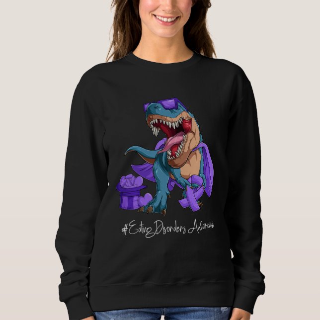 Eating Disorders Awareness Month Purple Ribbon Tre Sweatshirt (Vorderseite)
