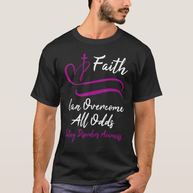 Eating Disorders Awareness Purple Ribbon Christian T-Shirt (Vorderseite)