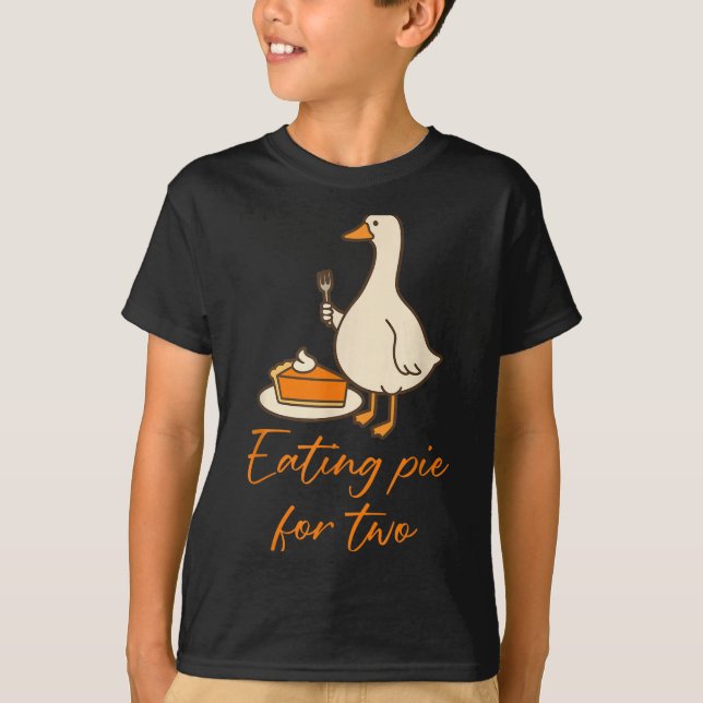 Eating E For Two Thanksgiving Pregnancy Announceme T-Shirt (Vorderseite)