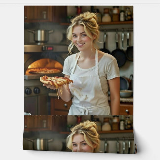 Eating Pizza Photo Personalize Customize Tapete