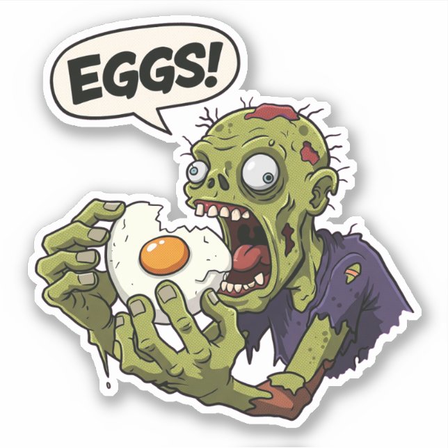 Eating Zombie Aufkleber (Vorderseite)