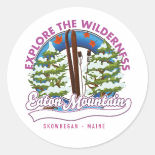 Eaton Mountain Skowhegan, Maine-Logo Runder Aufkleber
