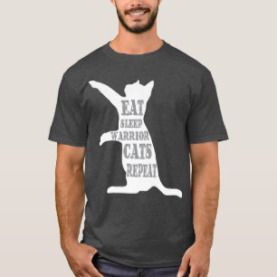EatSleepWarrior CatsWiederholen Funny Cat Lover T-Shirt