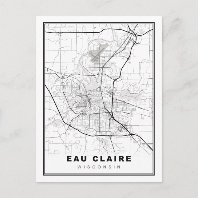 Eau Claire Map Postkarte (Vorderseite)