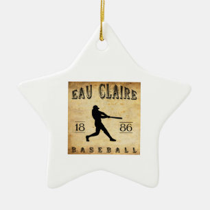 Eau-Claire Wisconsin Baseball 1886 Keramik Ornament