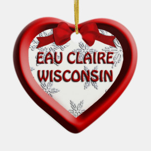 Eau Claire Wisconsin Herz Weihnachtsschmuck