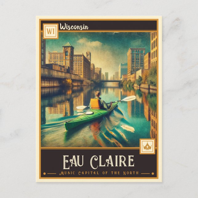 Eau Claire, Wisconsin | VINTAG Postkarte (Vorderseite)