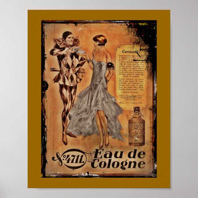 Eau de Köln Harlequin und Flapper Poster (Vorne)