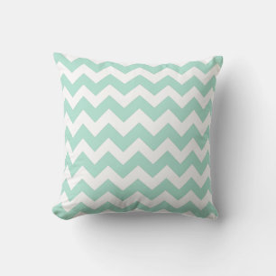 Eau de Nil und White Zickzack Zig Zag Pillow Kissen
