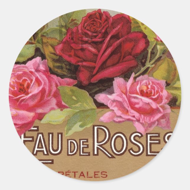 Eau De Rose French Scent Runder Aufkleber (Vorderseite)