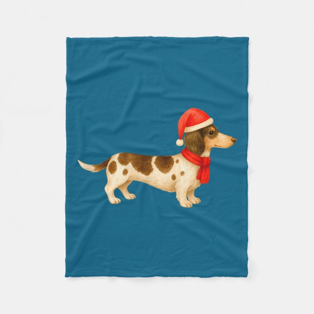 Ebald Christmas Dachshund E Funny Doxie Dog Mom  Fleecedecke (Vorderseite)