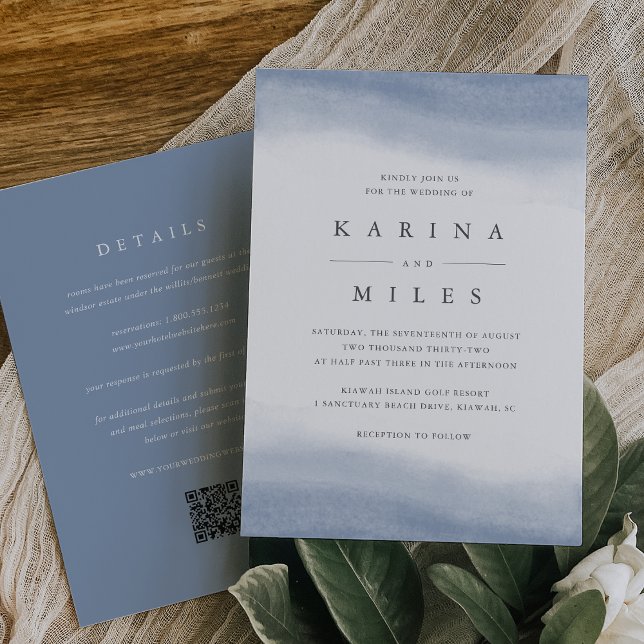 Ebb Gezeitenküstenfarbe Alle in einer Hochzeit Einladung (Von Creator hochgeladen)