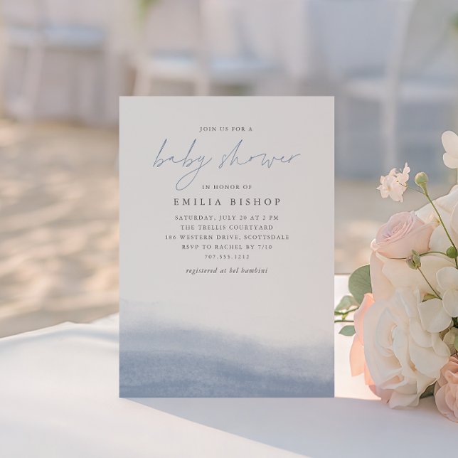 Ebb Tide Coastal Watercolor Babydusche Einladung (Von Creator hochgeladen)