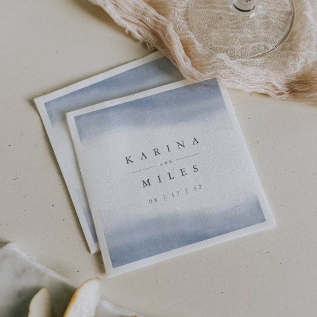 Ebb Tide Coastal Watercolor Wedding Serviette (Von Creator hochgeladen)