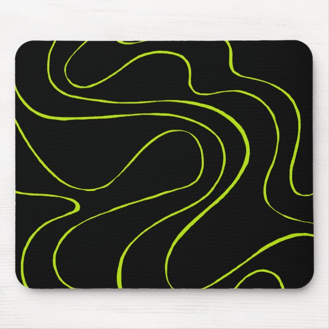 EBB und Flow 2 in Kalkgrün und Schwarz Mousepad (Vorne)
