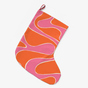 EBB und Flow 2 in Rosa, Orange und Creme Großer Weihnachtsstrumpf