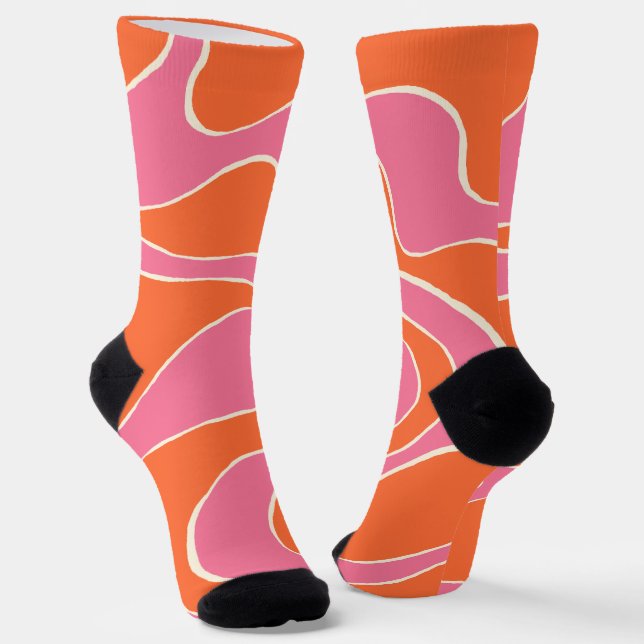 EBB und Flow 2 in Rosa, Orange und Creme Socken (Gewinkelt)