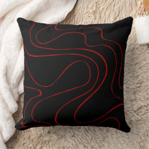 EBB und Flow 2 in Rot und Schwarz Kissen
