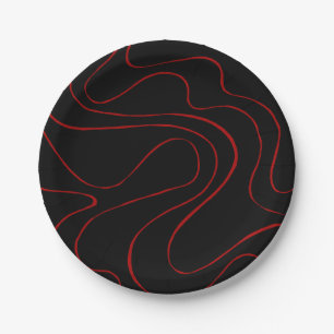 EBB und Flow 2 in Rot und Schwarz Pappteller