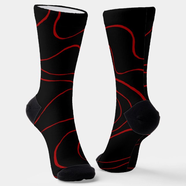 EBB und Flow 2 in Rot und Schwarz Socken (Gewinkelt)