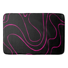 Ebb und Flow 2 - Magenta und Schwarz Badematte