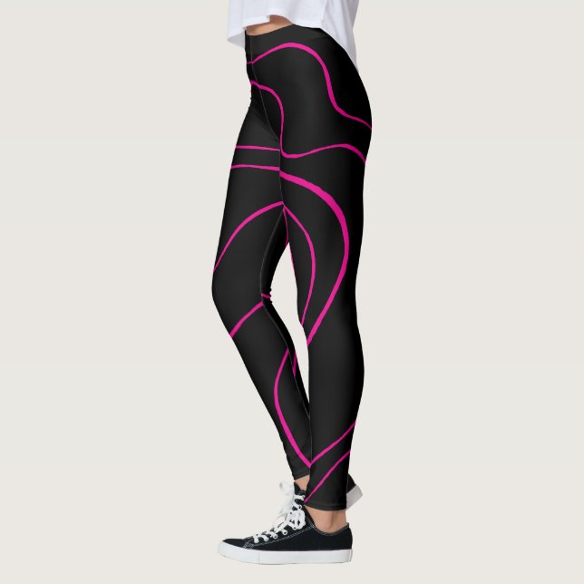 Ebb und Flow 2 - Magenta und Schwarz Leggings (Links)