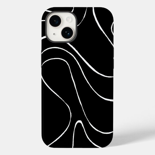 Ebb und Flow 2 - Schwarz auf Weiß Case-Mate iPhone Hülle (Rückseite)