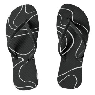 Ebb und Flow 2 - Schwarz auf Weiß Flip Flops