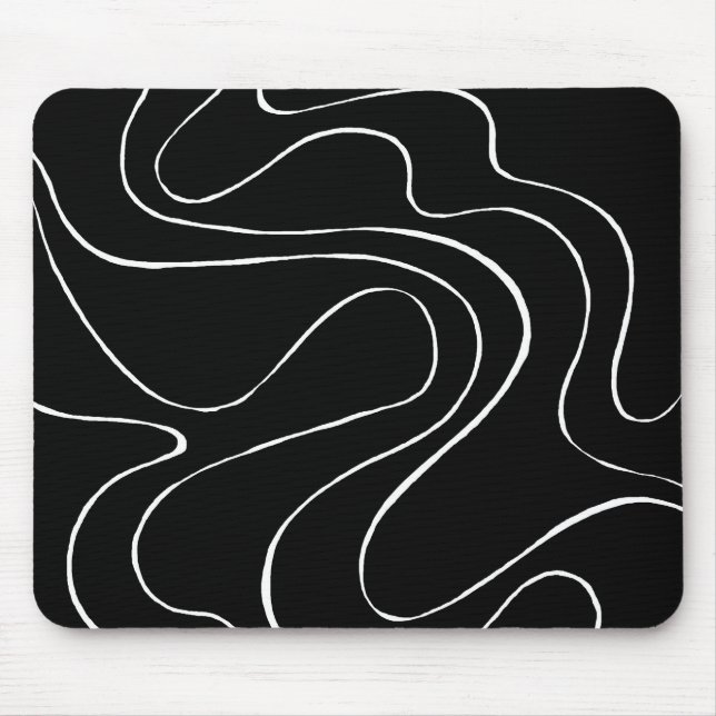 Ebb und Flow 2 - Schwarz auf Weiß Mousepad (Vorne)