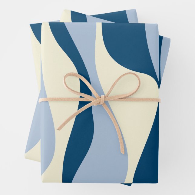EBB und Flow 4 - Dunkles Blau, Licht und Creme Geschenkpapier Set (Beispiel)