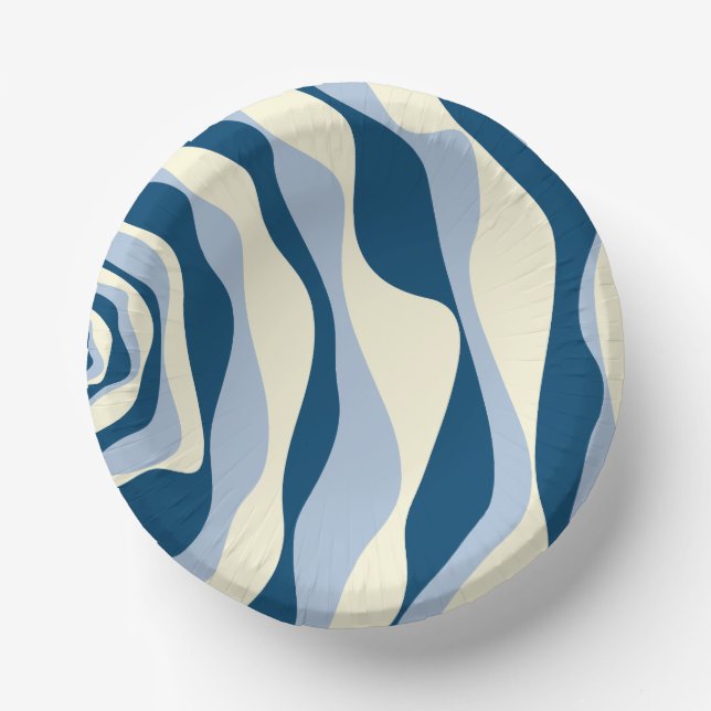 EBB und Flow 4 - Dunkles Blau, Licht und Creme Pappteller (Vorderseite)