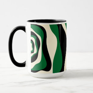 EBB und Flow 4 in Grün, Creme und Schwarz Tasse