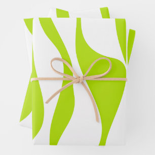 EBB und Flow 4 in Kalkgrün und Weiß Geschenkpapier Set