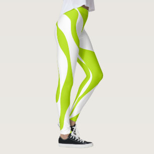 EBB und Flow 4 in Kalkgrün und Weiß Leggings