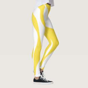 EBB und Flow 4 in Lemon Gelb und Weiß Leggings