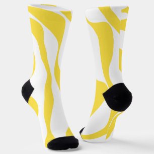 EBB und Flow 4 in Lemon Gelb und Weiß Socken