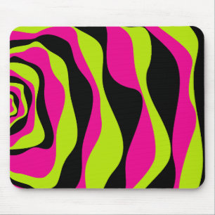 EBB und Flow 4 in Lime Green, Hot Pink und Black Mousepad