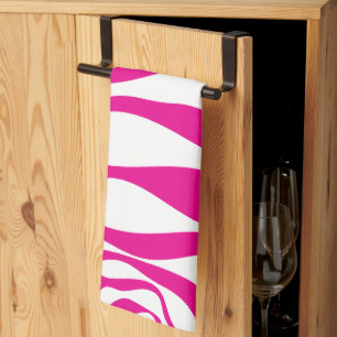 EBB und Flow 4 in Magenta und White Geschirrtuch