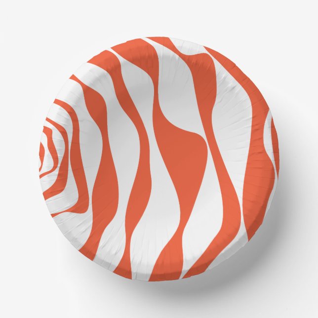 EBB und Flow 4 in Orange und Weiß Pappteller (Vorderseite)