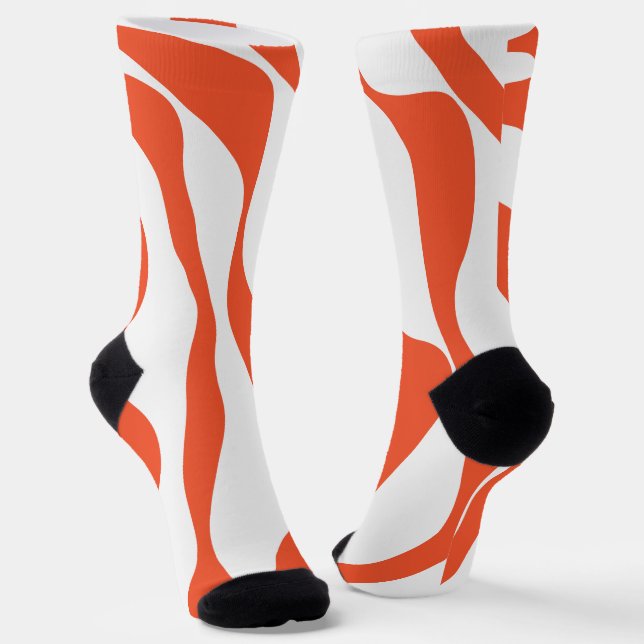 EBB und Flow 4 in Orange und Weiß Socken (Gewinkelt)