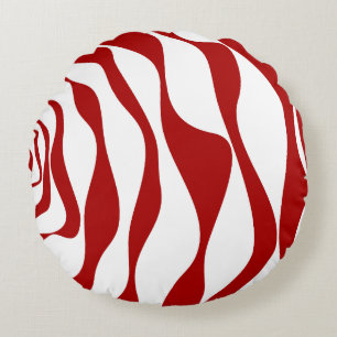 EBB und Flow 4 in rot und weiß Rundes Kissen
