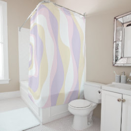 EBB und Flow 4 - Pastellrosa, Gelb und Lila Duschvorhang