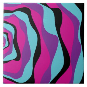 EBB und Flow 4 - Rosa, Lila, Blau und Schwarz Fliese