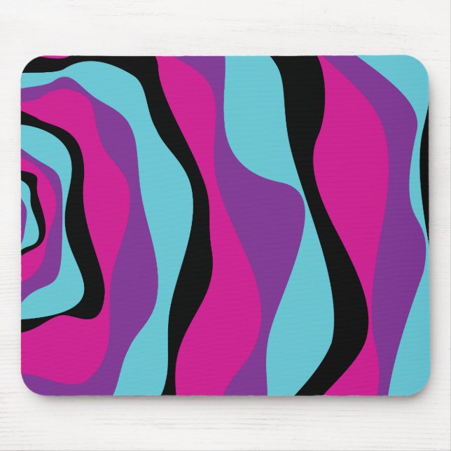 EBB und Flow 4 - Rosa, Lila, Blau und Schwarz Mousepad (Vorne)
